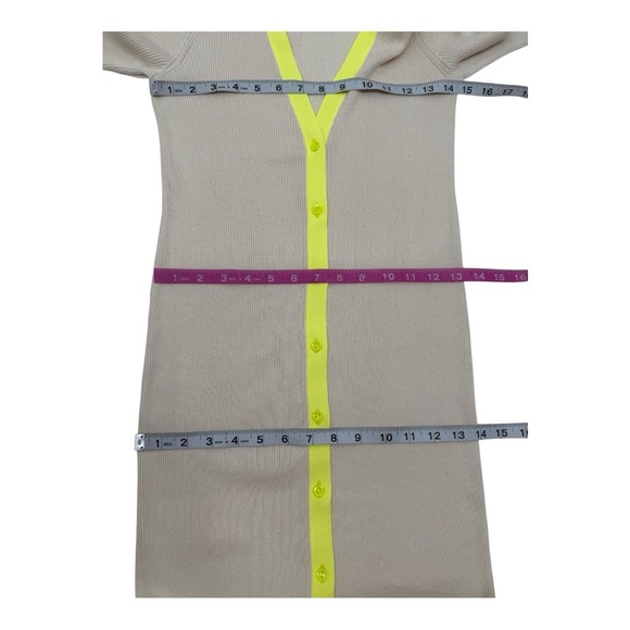 Alice + Olivia Aria Ribbed Long Sleeve Slim Fit Color block Cardigan NWOT - Picture 4 of 11